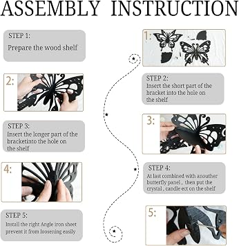 Artilady Butterfly Corner Shelf Wall Decor, Gothic Crystal Display Storage