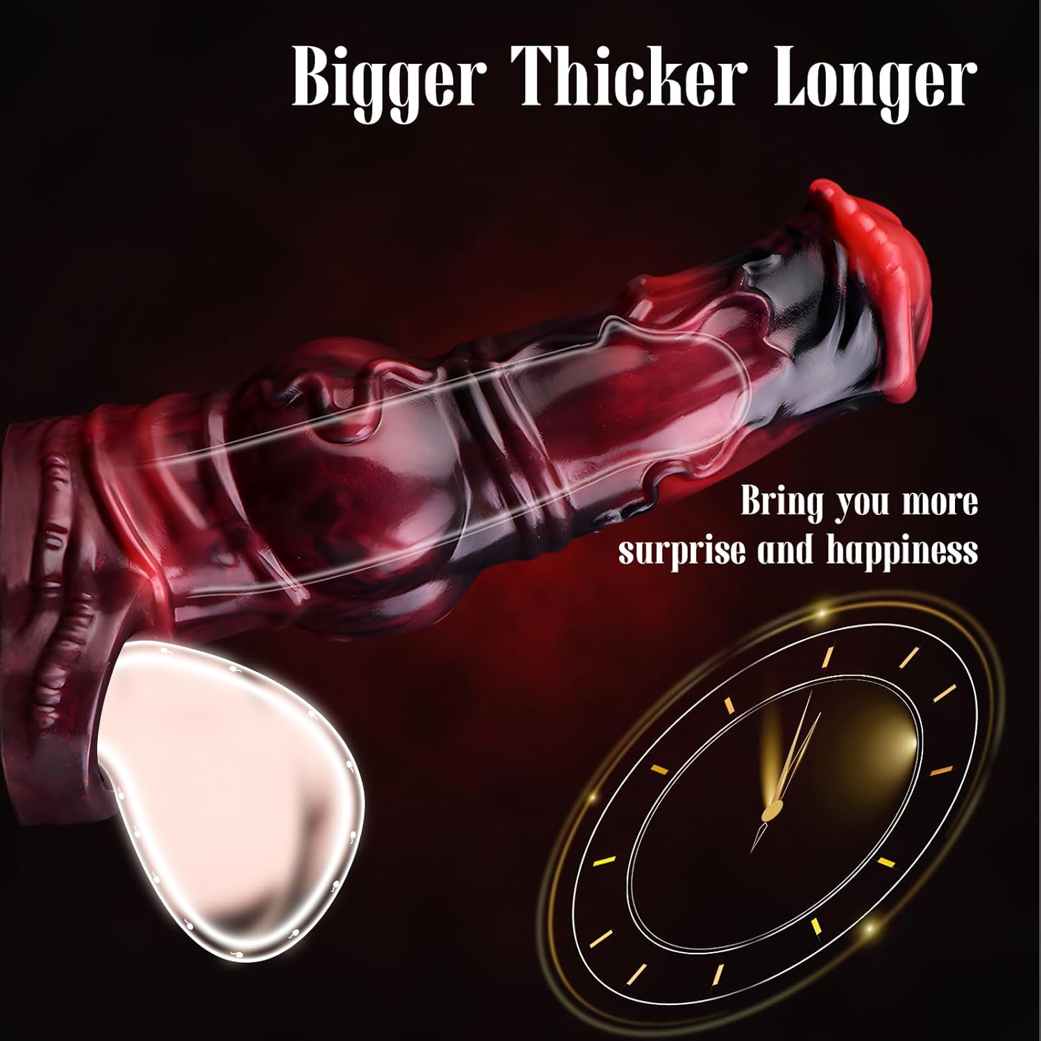Monster Penis Sleeve Horse Dildo Male Penis Extender with Cock Ring, Big Knots Cock Enlarger Sex Toys for Men, Delay Ejaculation Erection Enhancement Silicone Dick Sleeve for Couples