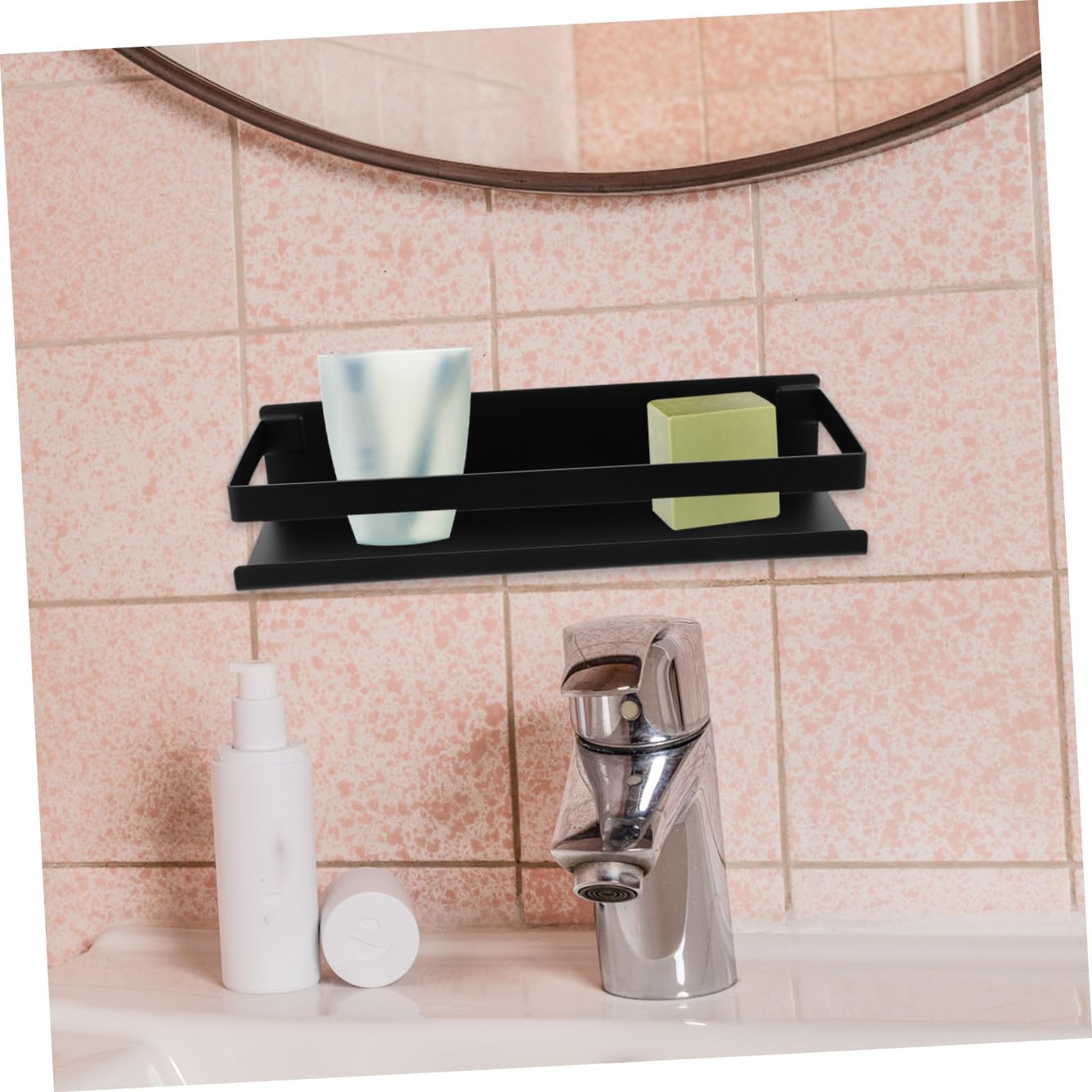Cabilock Estante Flotante de Ducha Organizador de Almacenamiento de Baño para Champú Acondicionador Estante de Acero Inoxidable Montado en La Pared Estantes