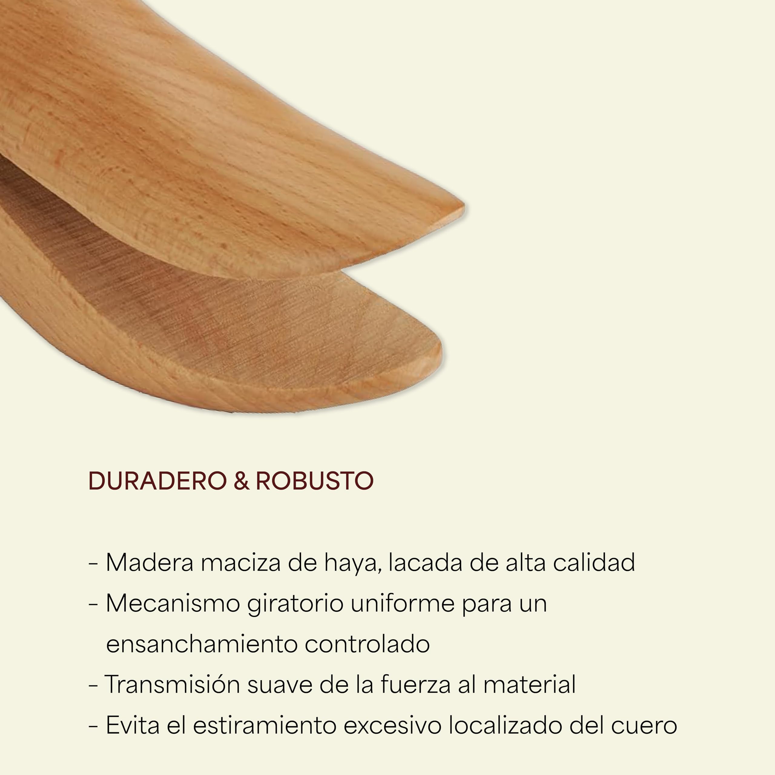 Langer & Messmer alargador de zapatos y botas para la puntera de los hombres contra la presión de los zapatos - de madera maciza de haya incl. spray alargador de cuero 50ml