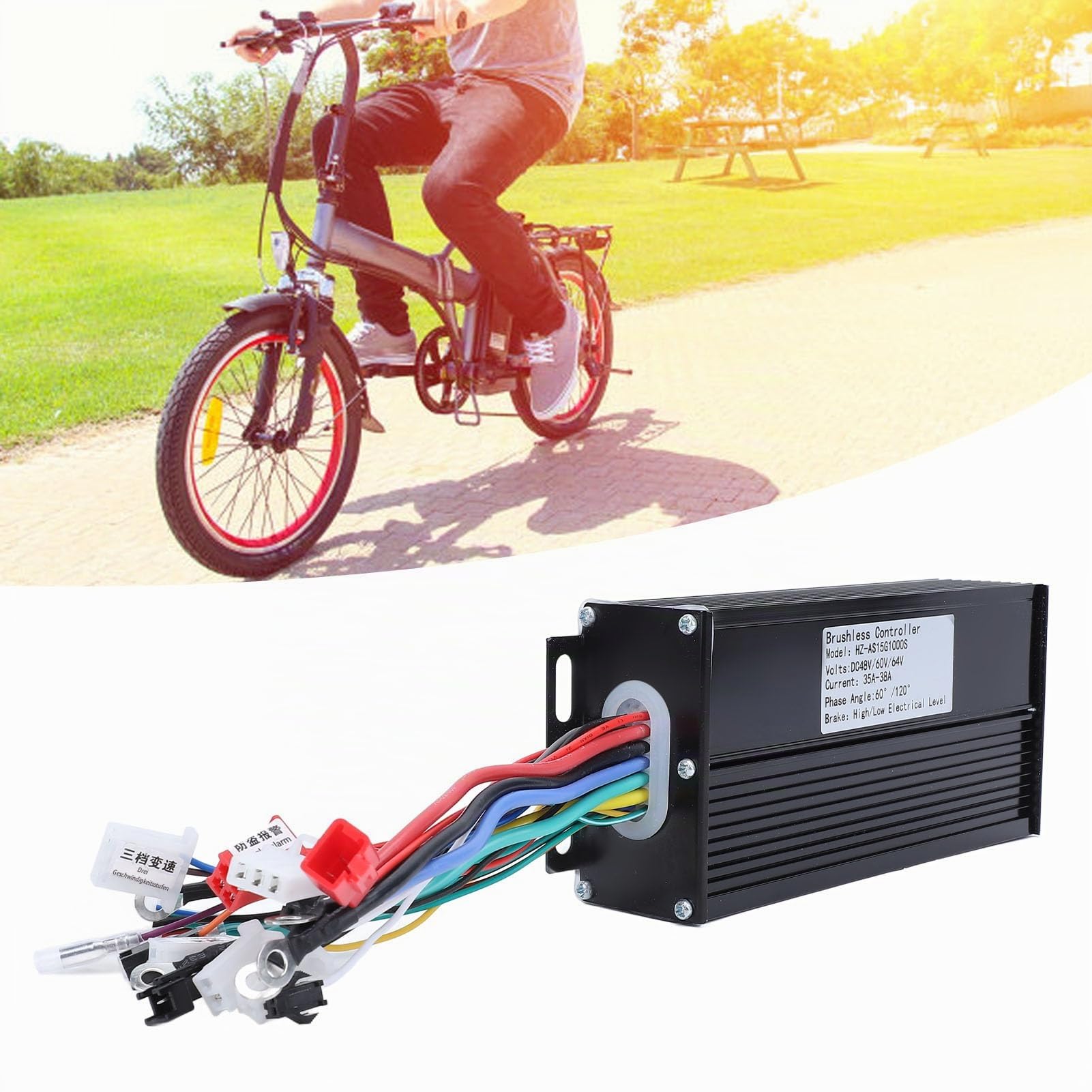 BuyWeek Brushless Motor Controller, 48V 60V 64V 1000W Bürstenloser Motor Controller für Elektrofahrrad Elektroroller E-Bike Scooter (HZ-AS15G1000S)