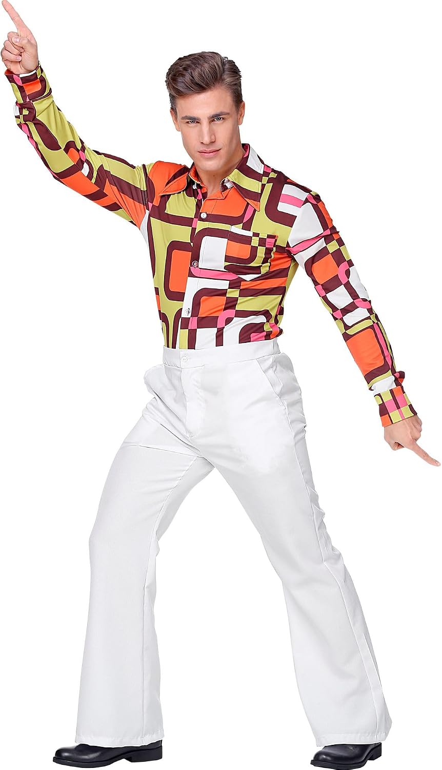 W WIDMANN MILANO Party Fashion - Men's 70s Trousers, Groovy Style, Disco Fever Costumes