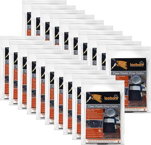 20 paños de plástico para pintar, impermeable, antipolvo, lona desechable de 9 x 12 pies, para pintar para funda de sofá y funda de muebles