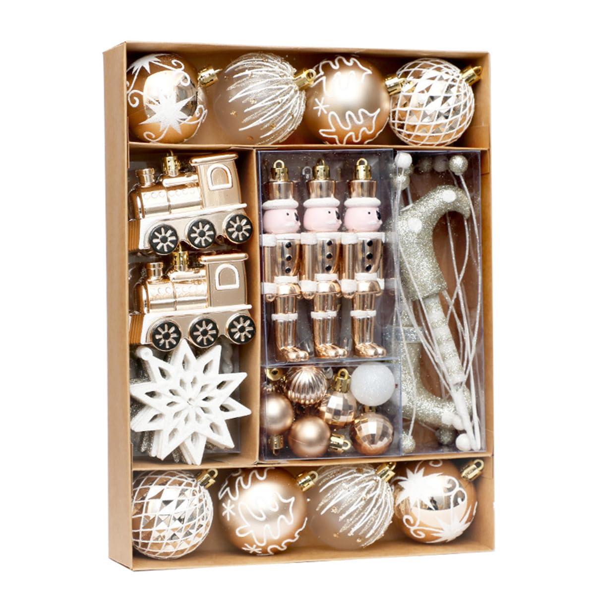 Fouriding 50pcs Christmas Balls Ornaments, Small Baubles Balls, Shatterproof Plastic - Image 2