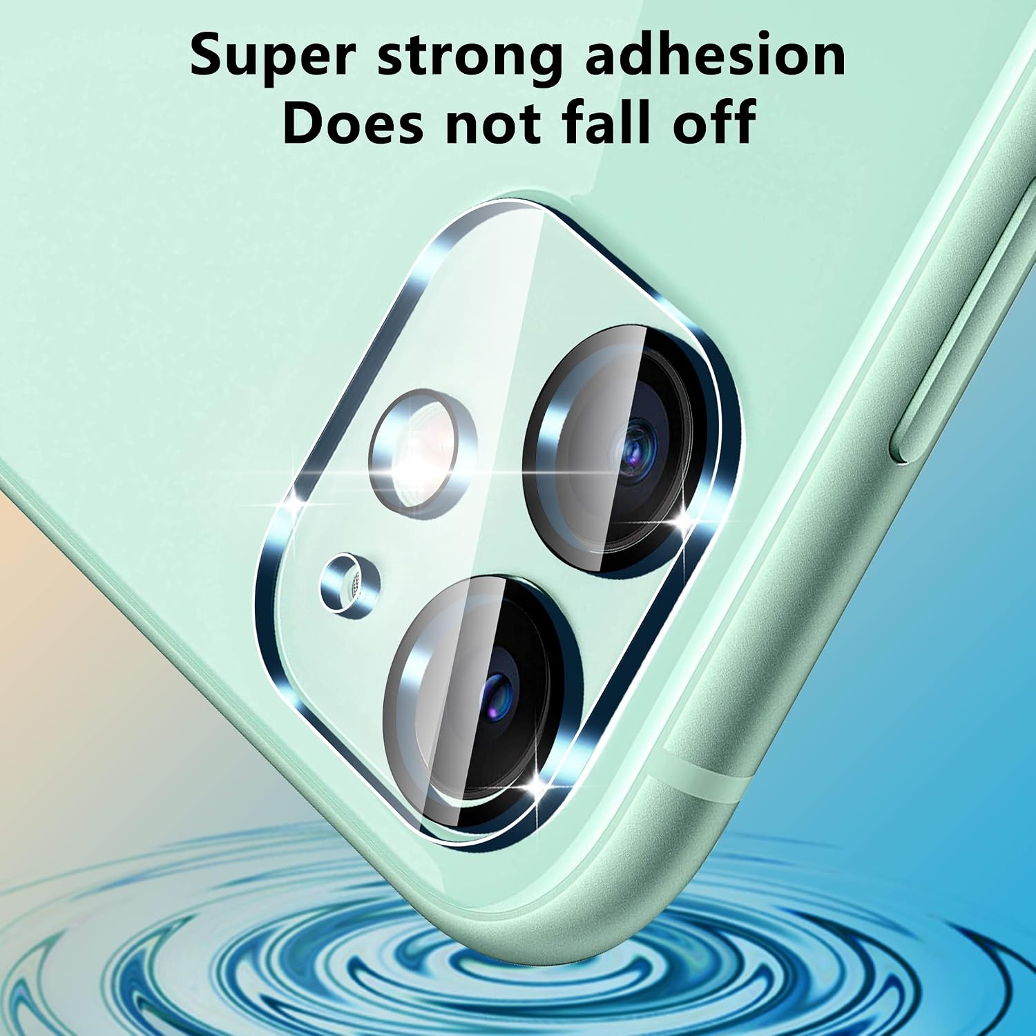 UniqueMe [2 Pack] Camera Lens Protector Compatible for iPhone 11 Tempered Glass, [NEW VERSION] Add cameras flash circle