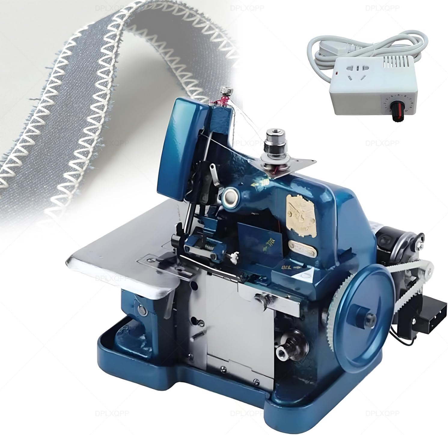 Versatile Three-Thread Overlock Sewing Machine for Beginners and Experts,Adjustable Speed and Stitch Control,4mm Sewing Thickness Capacity,Portable and Easy to Use Blue