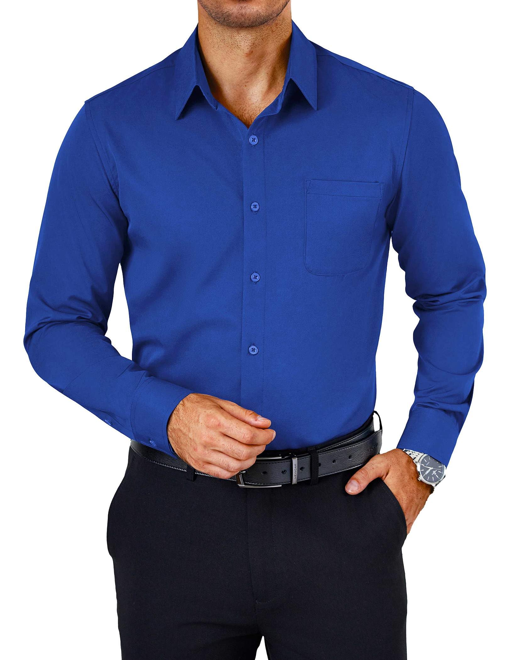COOFANDY Men's Shirt Long Sleeve Button Down Non-Iron Casual Shirts Business Casual Regular Fit Plain Shirts