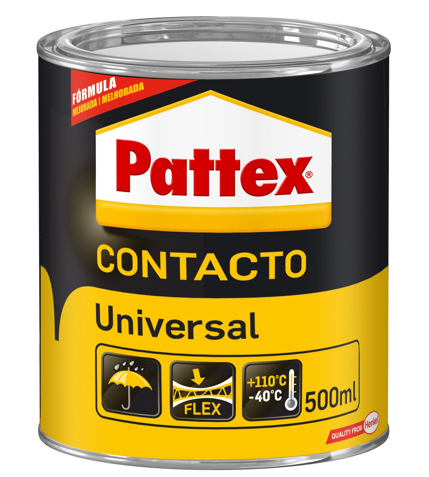 Pattex Cola de contacto universal instantánea multiusos, a prueba de agua, 500ml Ceys - Cola Contacto - Contacceys - Uniones Flexibles y Resistentes - Pincel - 500 ML