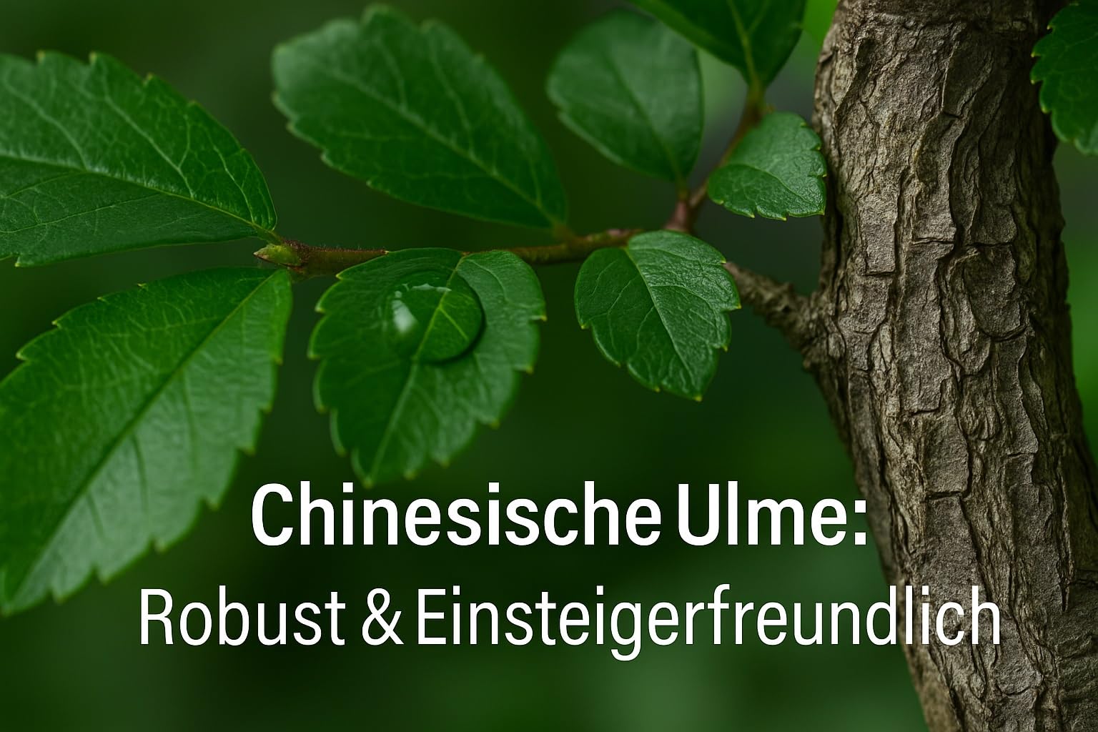 Bonsai-Starterset Chinesische Ulme – 3-teiliges Indoor-Komplettset mit Schere, Untersetzer – pflegeleichter Zimmerbonsai für Anfänger & Fortgeschrittene
