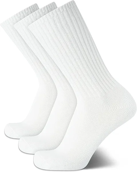 Calvin Klein Men's Athletic Socks - 3 Pack Cotton Blend Cushioned Sole Dress Socks - Non-Binding Crew Socks for Men