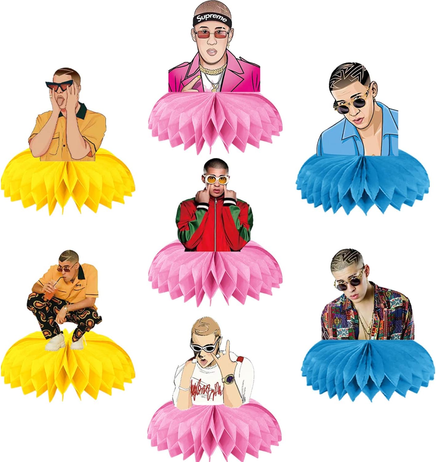 Bad Bunny Birthday Party Decorations,7Pcs Bad Bunny Theme