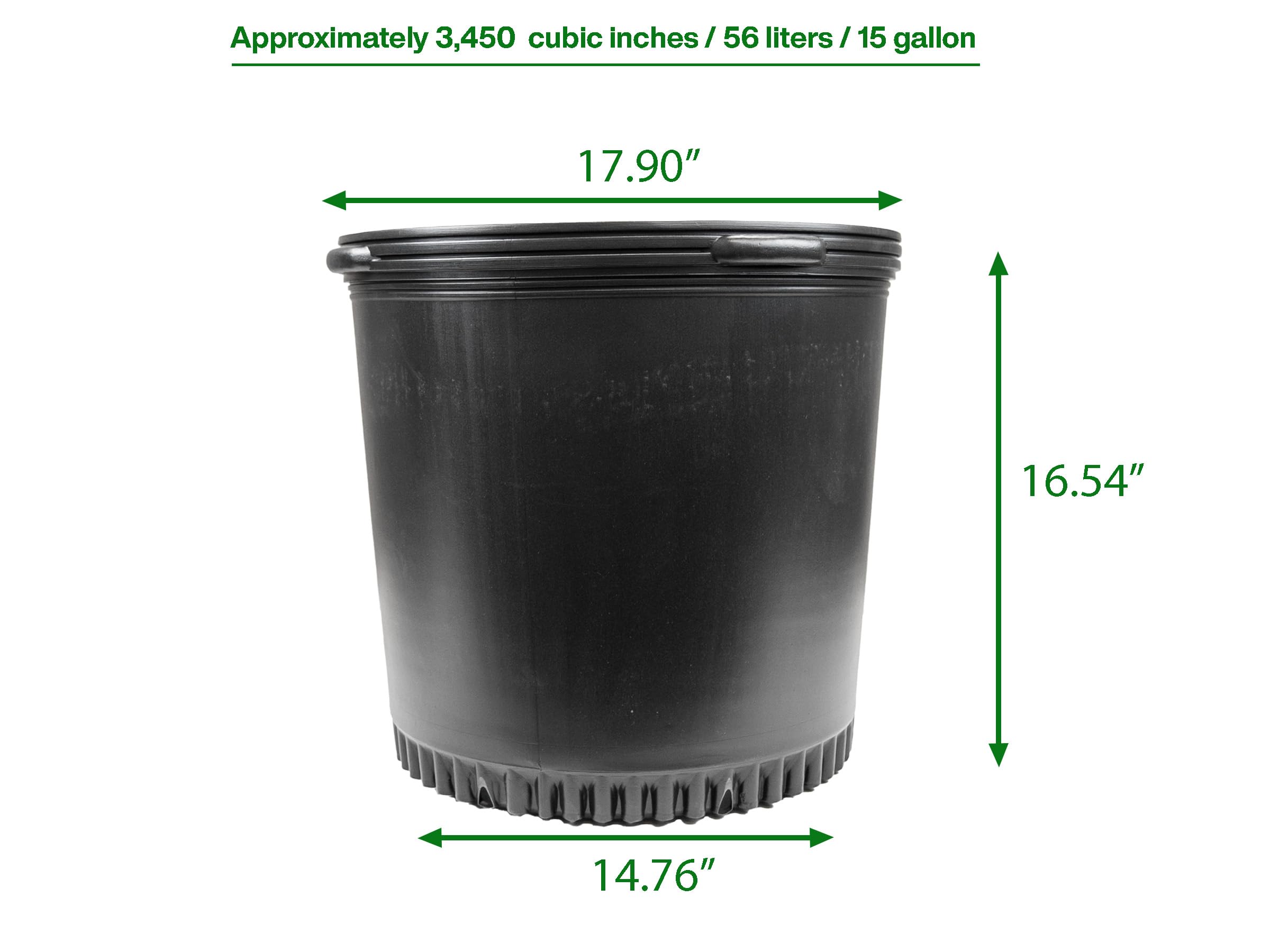Amazon.com: Viagrow 15 Gallon Round Nursery Trade Pots (5 Pack, Black)  VHPP1500-5 : Patio, Lawn & Garden