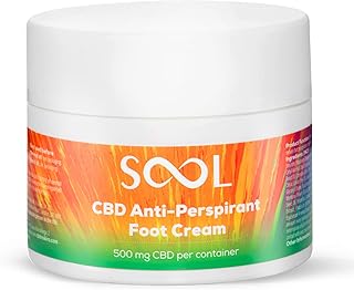 SOOL CBD Foot Cream Anti-Perspirant 100ml | 500mg CBD High Strength | CBD Cream for cracked heels and dry skin with Jojoba...