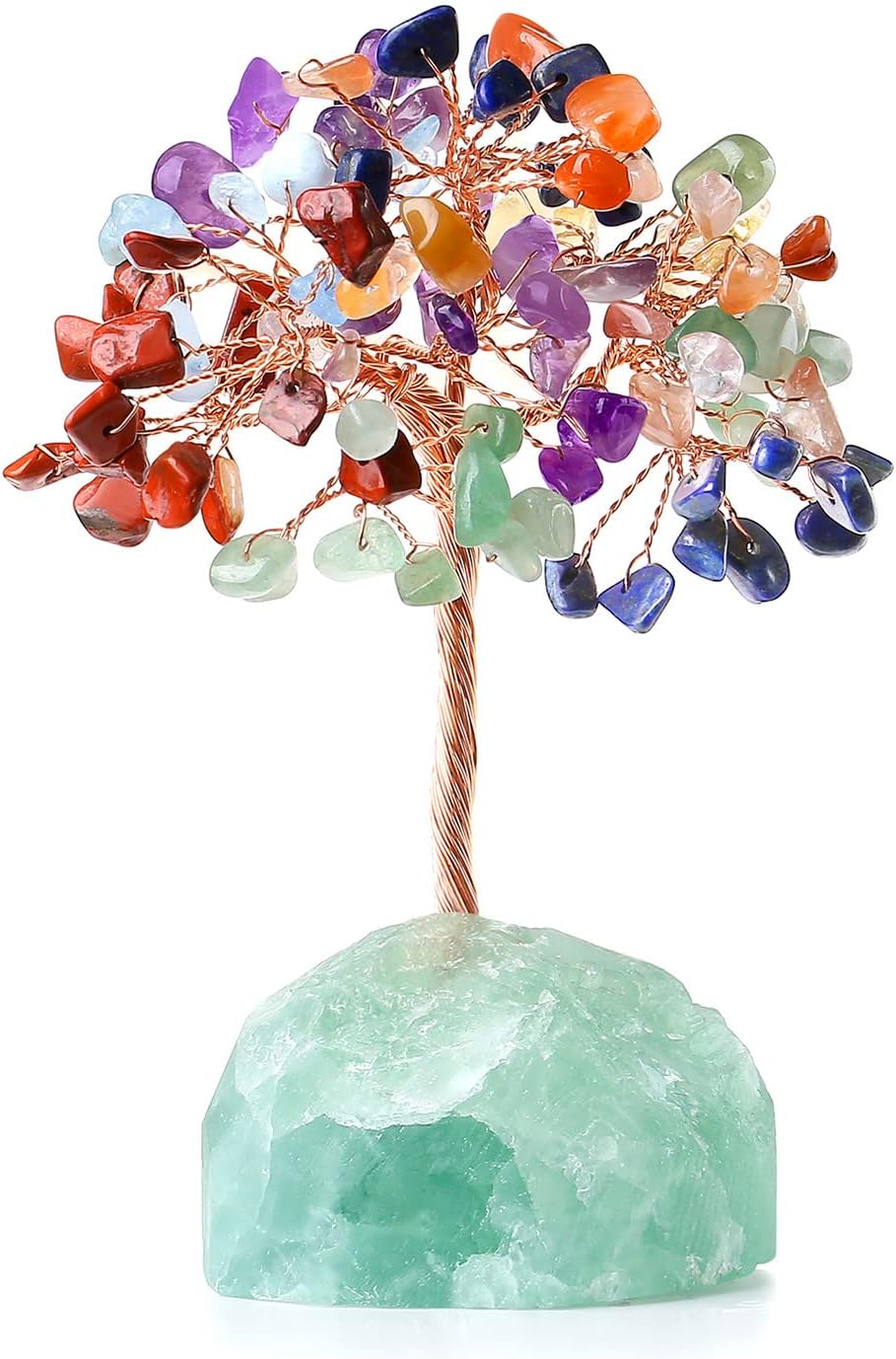 7 Chakra Healing Crystal Tree Natural Gemstone Crystals Stone Base Copper Wire Tree Life Money Trees for Home Office Desk Room Bookshelf Decor Reiki Spiritual Energy for Womem Men