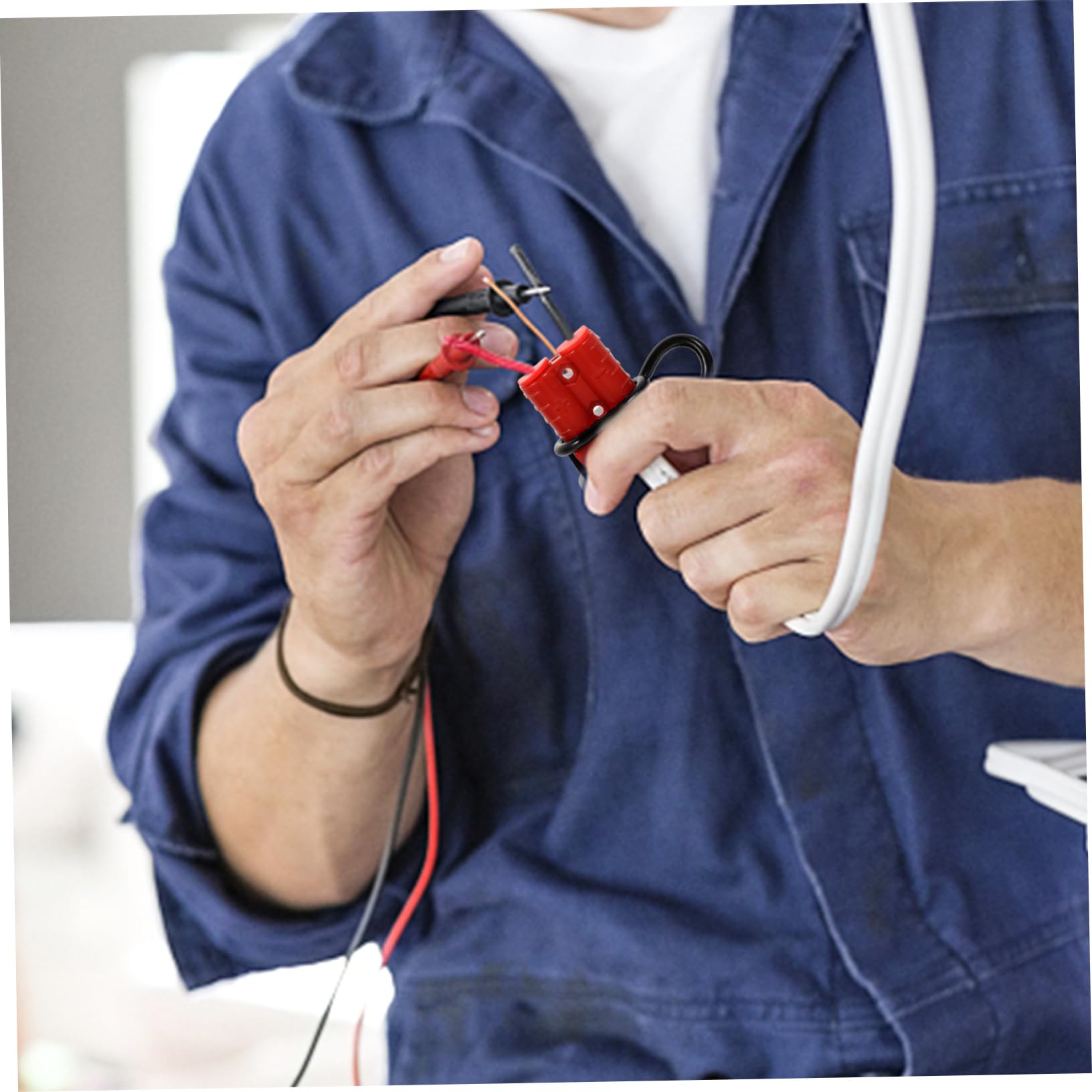 OSALADI 2 Set di Connettori per Cavi per Motori Elettrici Scollegamento della Batteria per Terminali del Verricello 4 Pezzi * 2