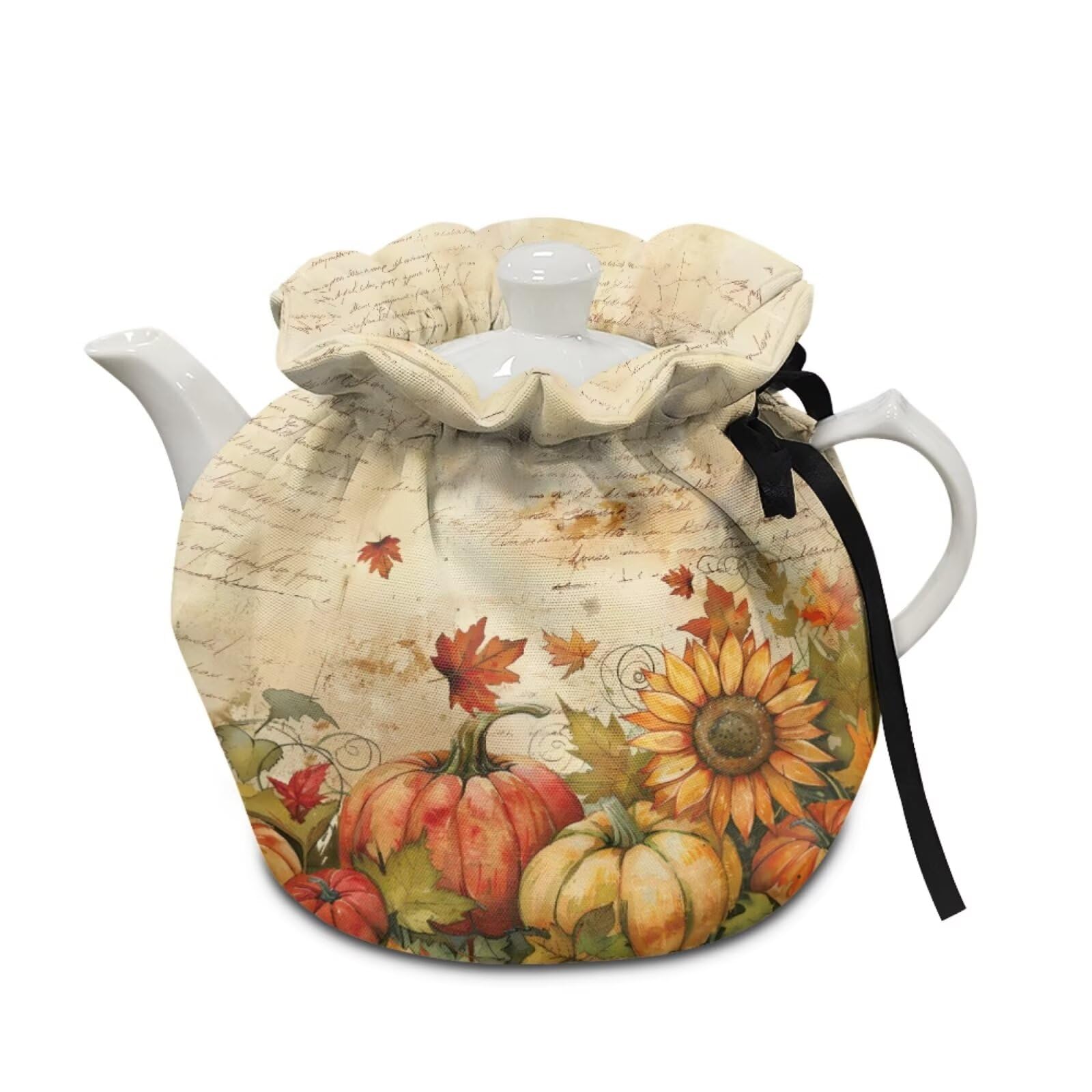 Sunflower Tea Cozy for Teapot Fall Tea Cosy with Insulated Pad Heat Resistance Kettle Cover Coffee Pot Dust Cover Fall Tabletop Decor for Kitchen Gift for Holiday