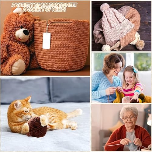 Timgle TIMGLE-SHUWS 20 Skeins Soft Milk Cotton Yarn Assorted Colors Crochet Yarn Sport Weight Yarn thumb #5
