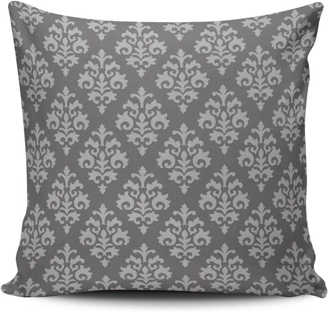 XIUBA Throw Pillow Covers Case Charcoal Gray Damask Decorative Pillowcase Cushion Cover 26X26 inch European Size Double Sided Design Printed