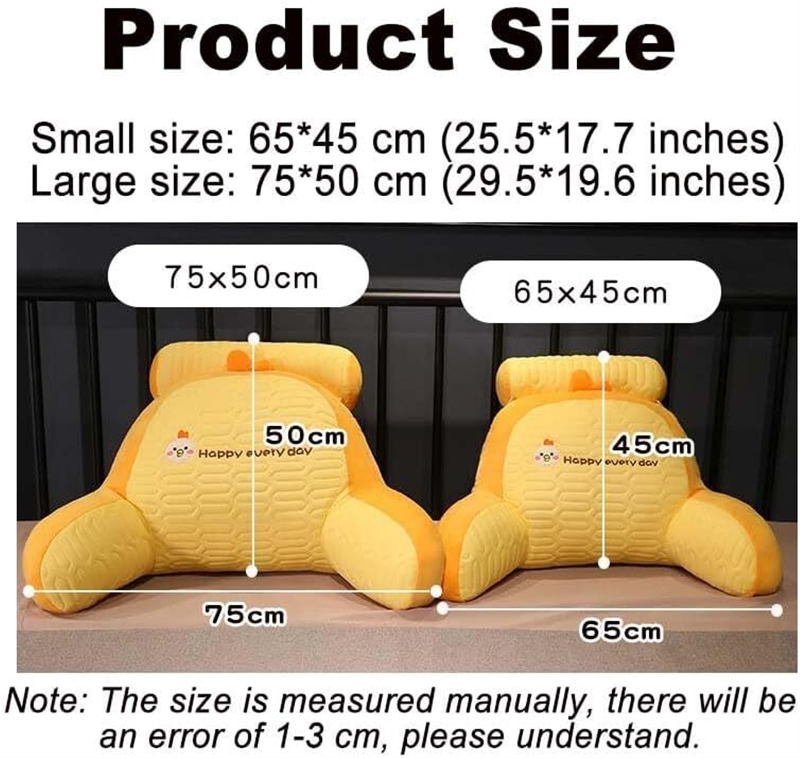 Cojín de Apoyo Lumbar for Silla Cama Que Alivia la Fatiga. Almohada mullida y cómoda(Yellow,65 * 45CM)
