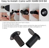 Vista 7 de Mirilla para el visor de puerta, agujero de latón macizo de 220 grados para puerta delantera con broca de 0.63 pulgadas para puertas de 1-1/2 a