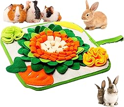 Ferret Toys, Snuffle Mat for Rabbits Guinea Pig, Interactive Feeding Toys for Small Animals, Boredom Breaker Rabbit Enrichment Toy, 30 * 30cm Felt and Polar Fleece