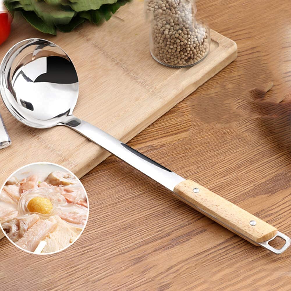 Buy Primetan Stainless Steel Ladle Wood Kadi | with Best Wooden Grip ...