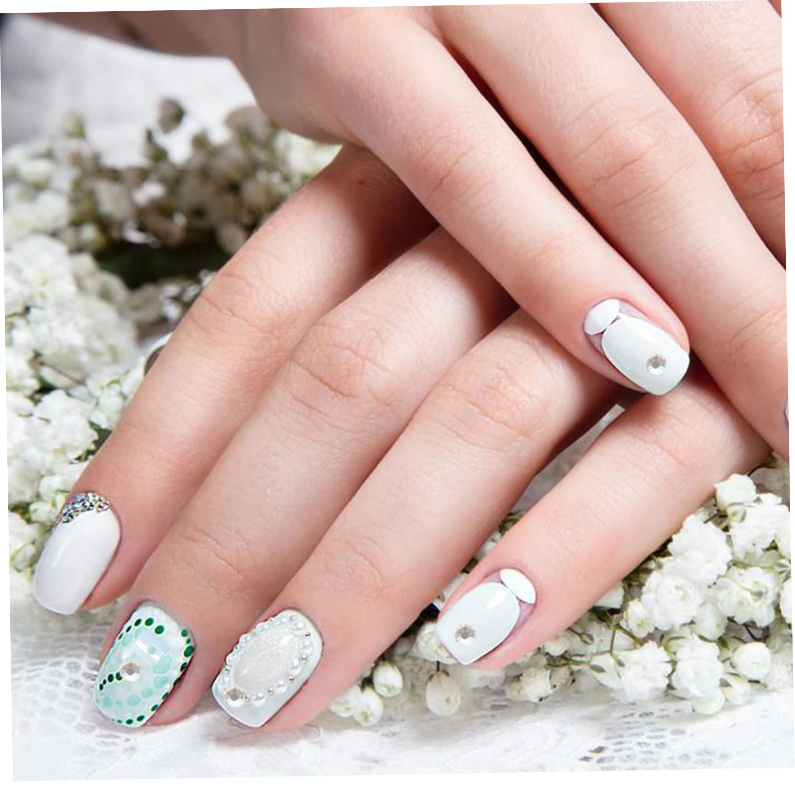 4 Set Decorazioni Per Unghie Con Accessori Per Nail Art Diy Per Unghie Naturali E Falsi Per Creazioni E Te 2 Scatole*4