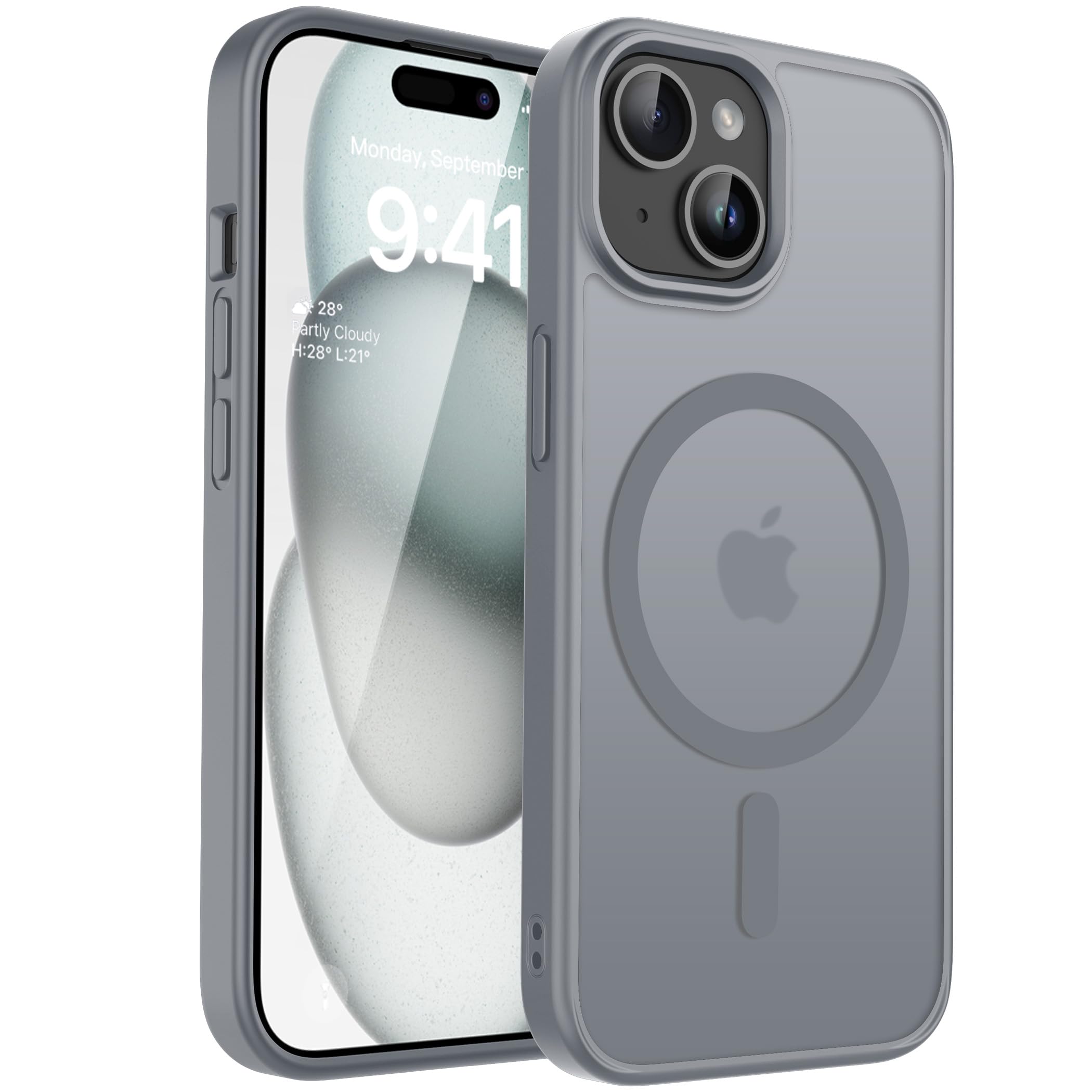 CACOE für Kameraschutzend, Kompatibel mit MagSafe, Stoßfest Kratzfest Magnetisch Rückseite Handyhülle für iPhone Case Transluzente