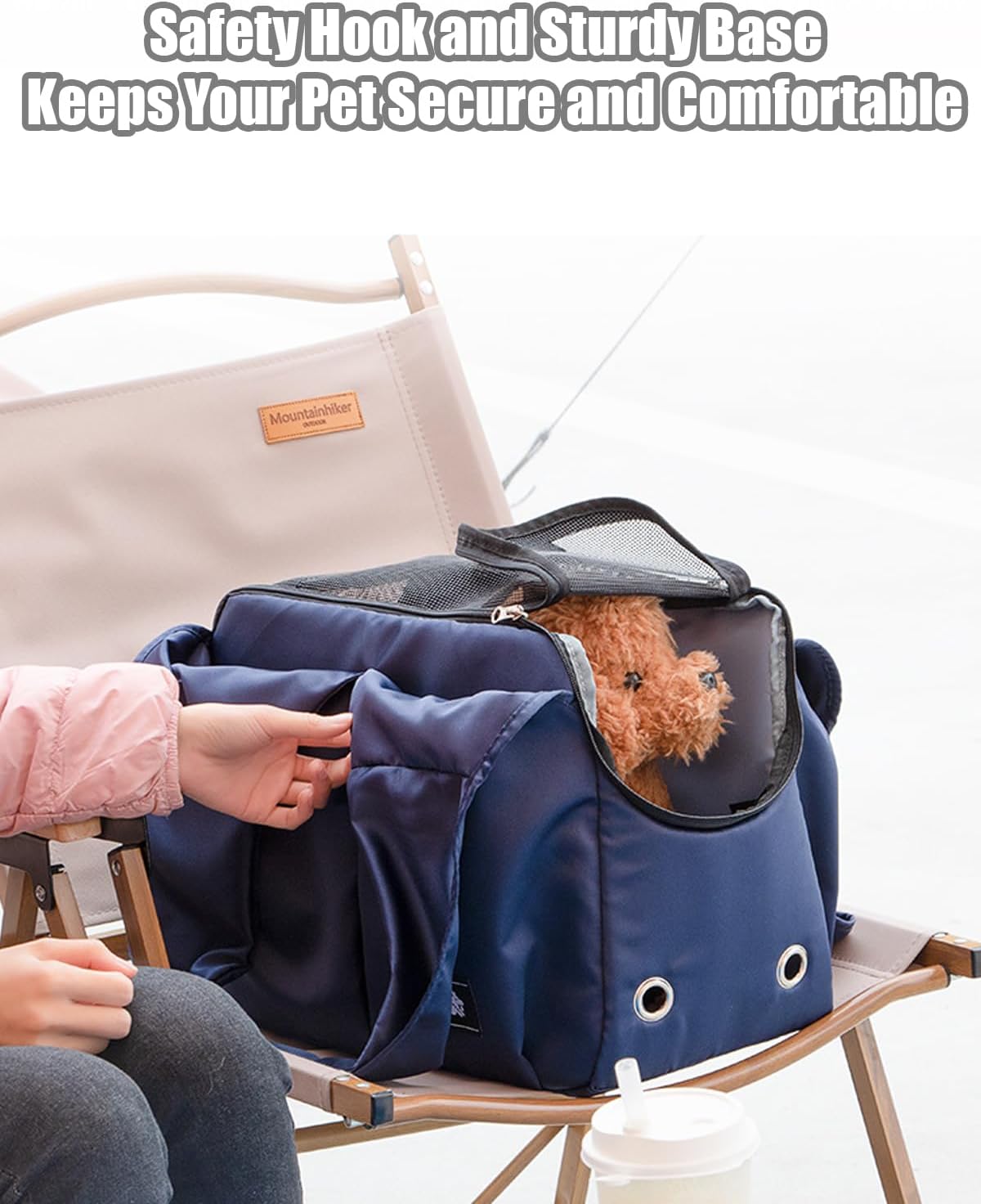 Dog Purse Carrier for Small Dogs Cats and Puppies, Soft-Sided Travel Pet Tote Bag with 4 Large Pockets, Foldable Lightweight Carrier for Pets up to 15 lbs for Travel and Outings (Coffee)