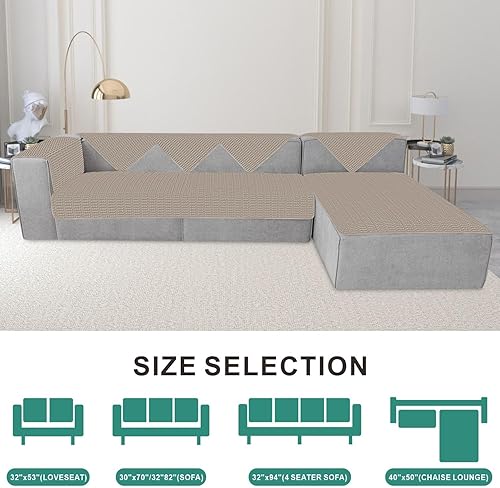 Miniatura 6 de Foxdecor Funda de sofá lavable, funda de sofá para cama de perro, funda de sofá para sofá de 3 cojines, apta para mascotas, funda de sofá para