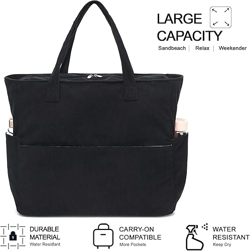 Miniatura 7 de Bolso grande de playa con asas para mujer, impermeable, a prueba de arena, con cremallera, para usar en la piscina, el gimnasio, el supermercado, al