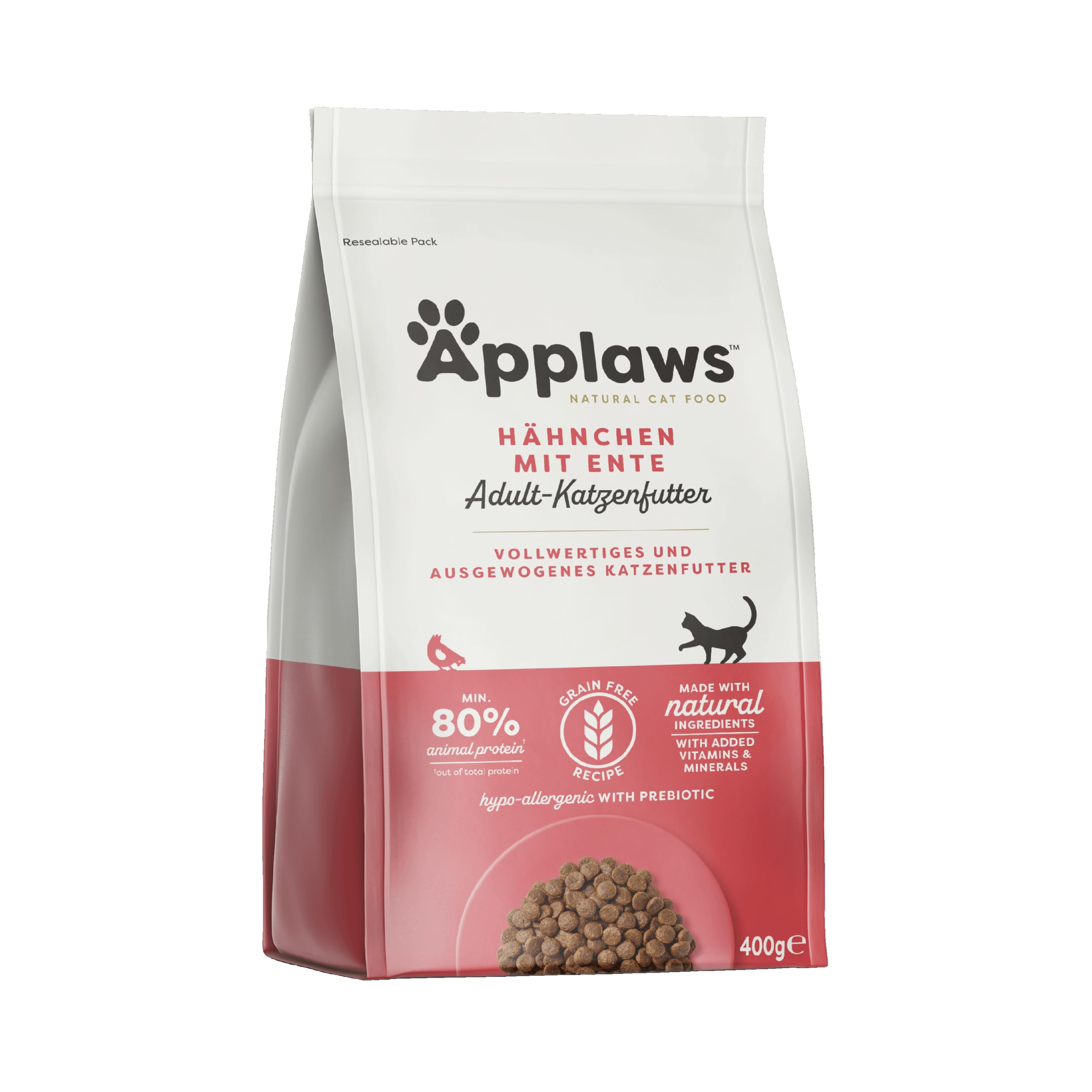 Applaws Katzentrockenfutter Adult, Huhn mit Ente, getreidefrei und komplett 400g (1 Packung)
