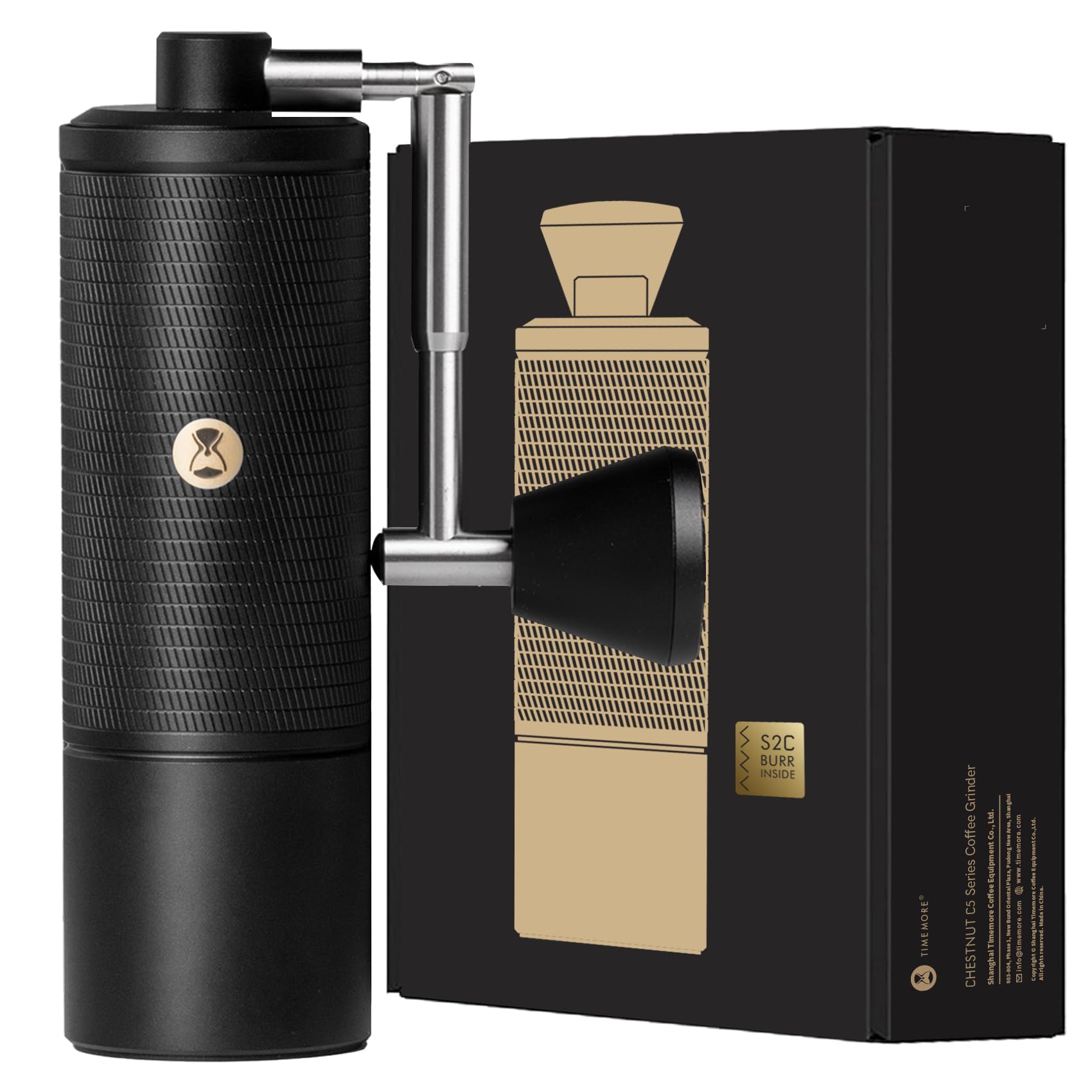 C5 Pro Manual Coffee Grinder with S2C-042-III Conical Burr, 0.031mm