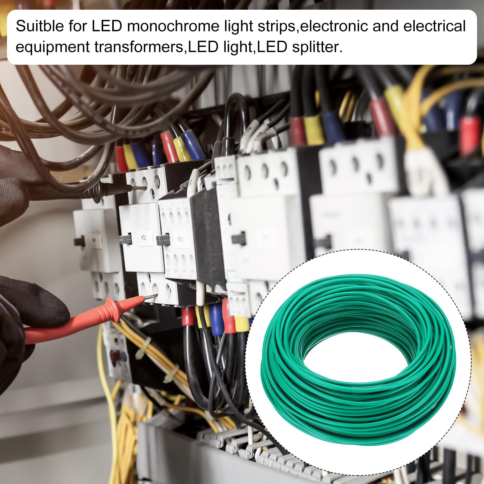 QUARKZMAN 150 stóp Kabel elektryczny z izolacją miedzianą pleciony 14 AWG Kabel przyłączeniowy THHN Kabel do dzwonka przemysłowego okablowania do przyczepy 600 V Listing UL Green