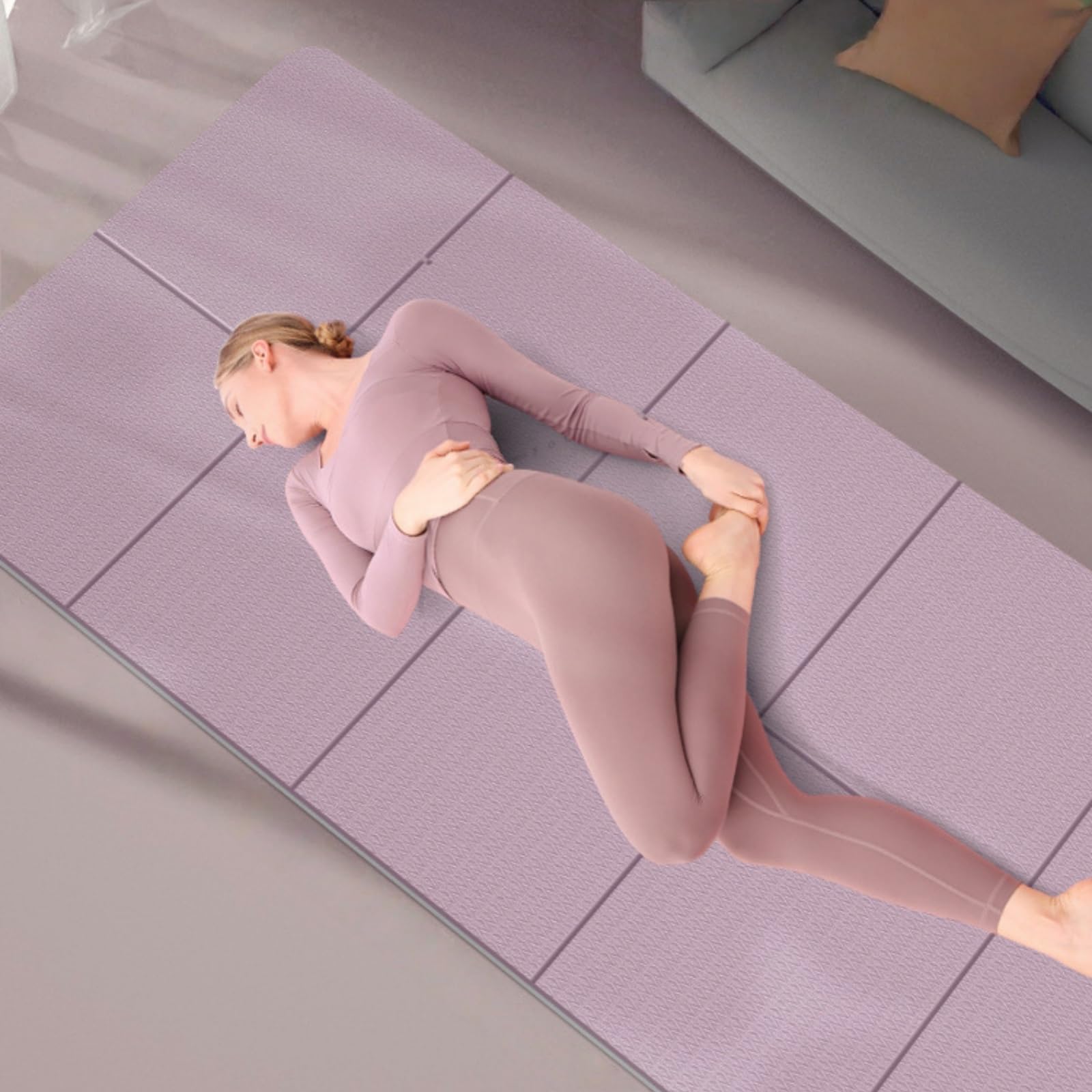 Pieghevole Tappetino Yoga Tappeto Allenamento Versatile Ecologico In Elastomero Termoplastico per Pilates Fitness Ginnastica Palestra Donne/Uomini Interno/Esterno