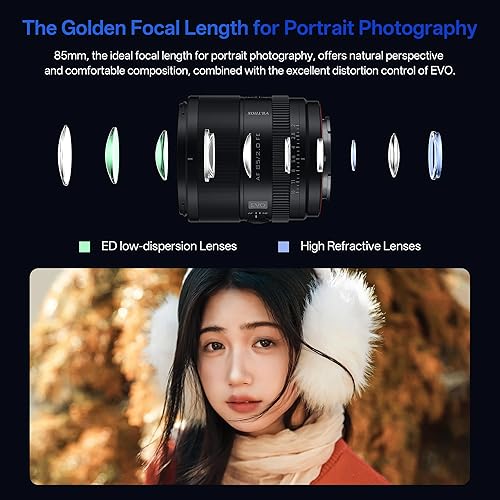 Vista 31 de VILTROX 75mm f/1.2 E Lente para Sony E Mount, Lente PRO 75mm f1.2 de Enfoque Automático de Primera Calidad Compatible para Cámaras sin Espejo Sony E
