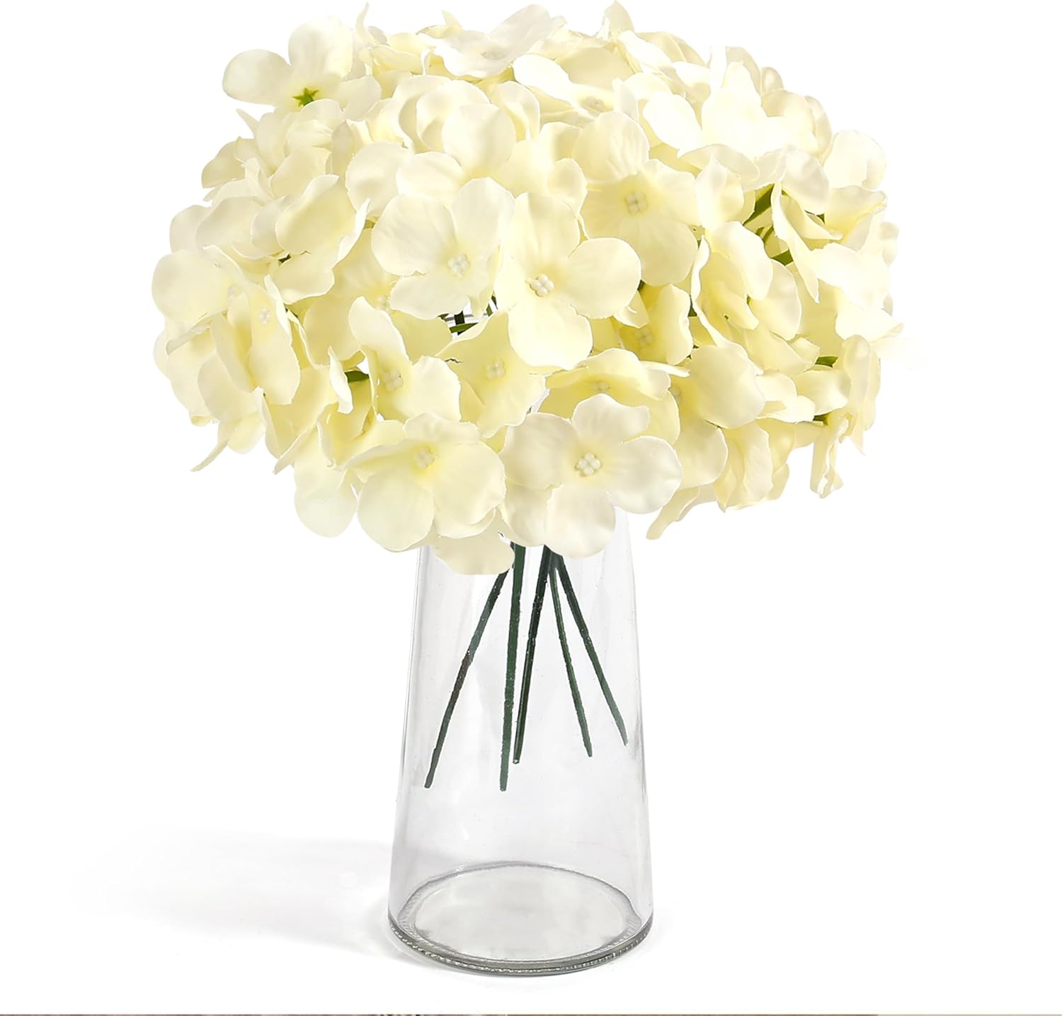 auihiay 104 pcs silk hydrangea artificial flowers, artificial hydrangea flowers with stems, fake hydrangea flowers for decoration, wedding centerpieces, arch, background decoration, garden (champagne)