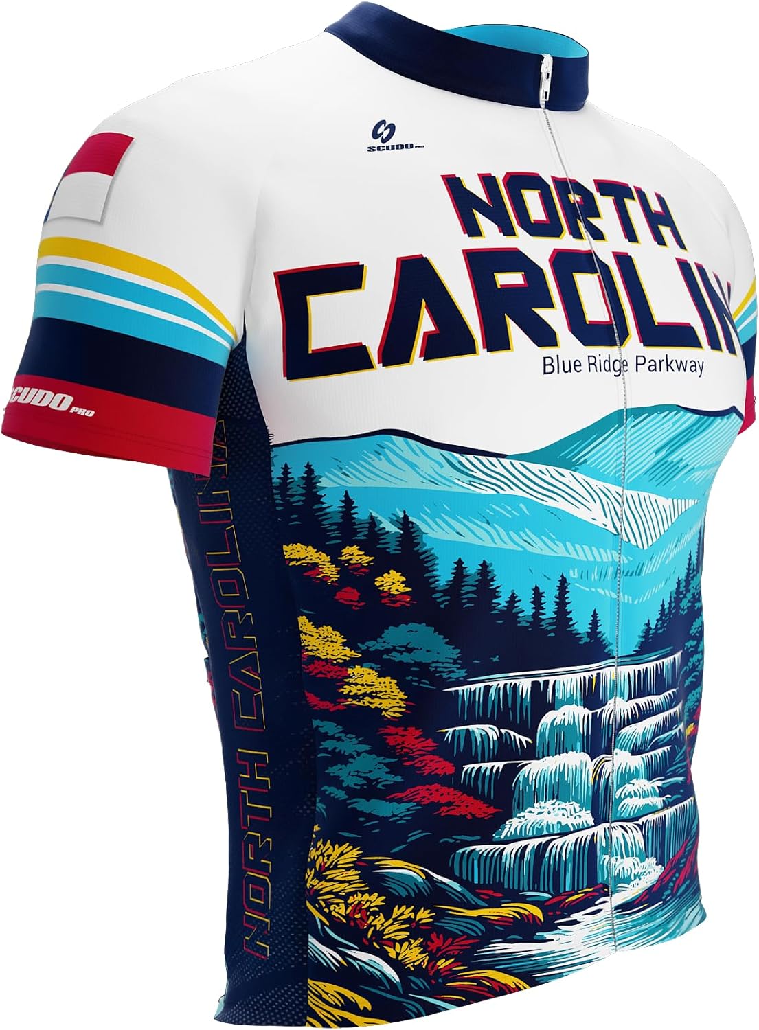 ScudoPro US State North Carolina Short Sleeve Cycling Jersey for Men