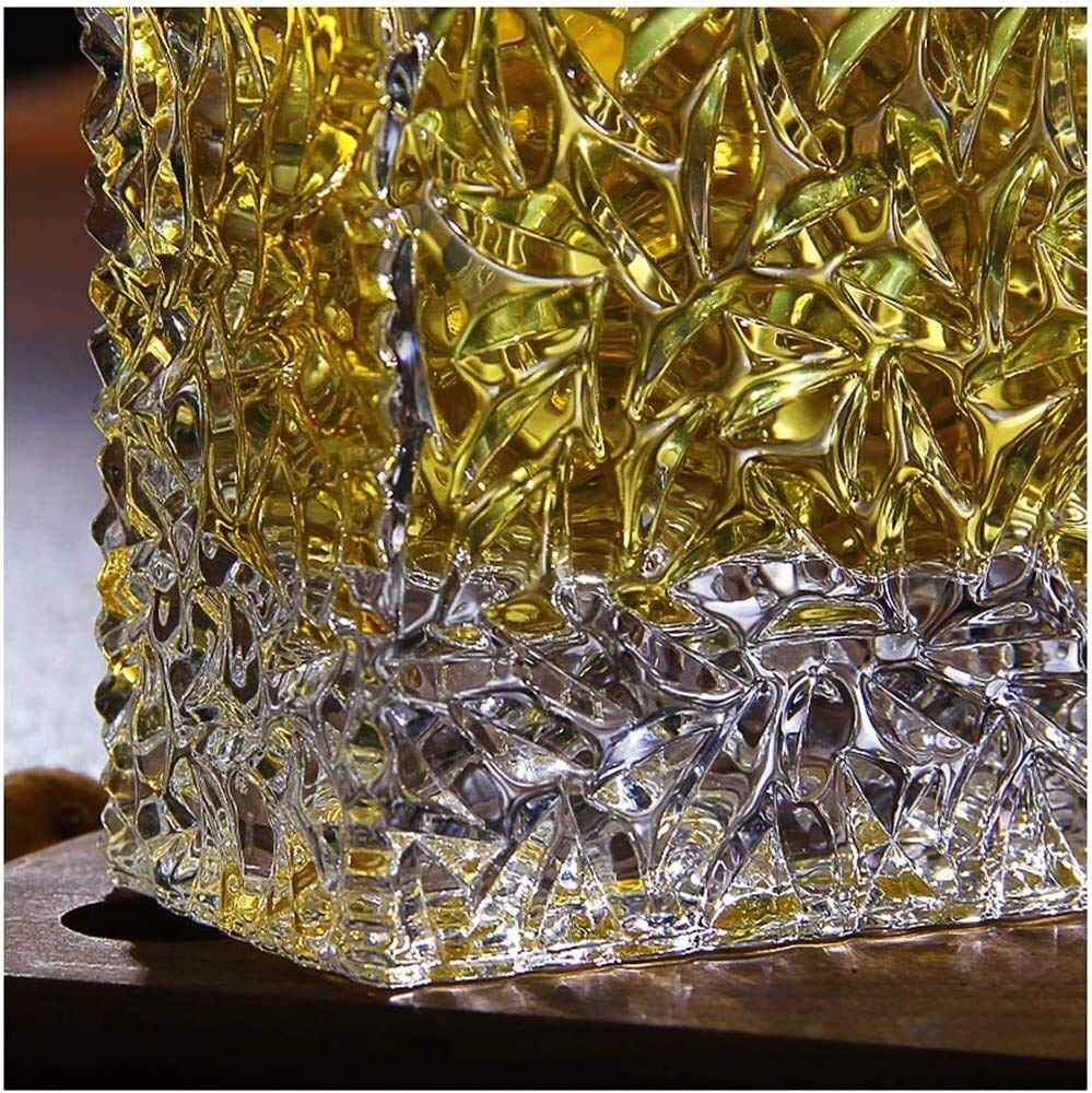 Karafka do whisky i zestaw szklanek 7-częściowy karafka do whisky i kieliszki, 850 ml i 6 szklanek 320 ml, 100% bezołowiowa karafka do whisky do alkoholu, szkockiej burbonu lub wina