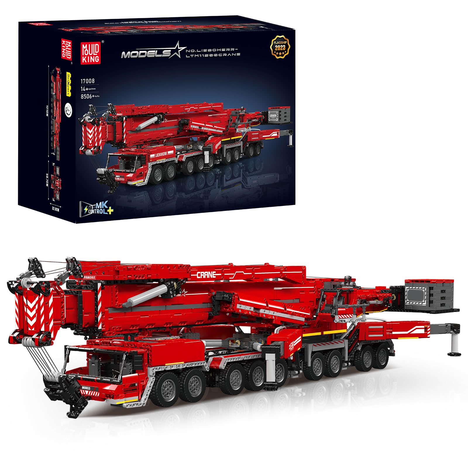 Mould King RC Crane Building Set, 8506 Pieces Heavy Crane Truck Building Kits for Adult, APP Programmable Construction Vehicle Block Set