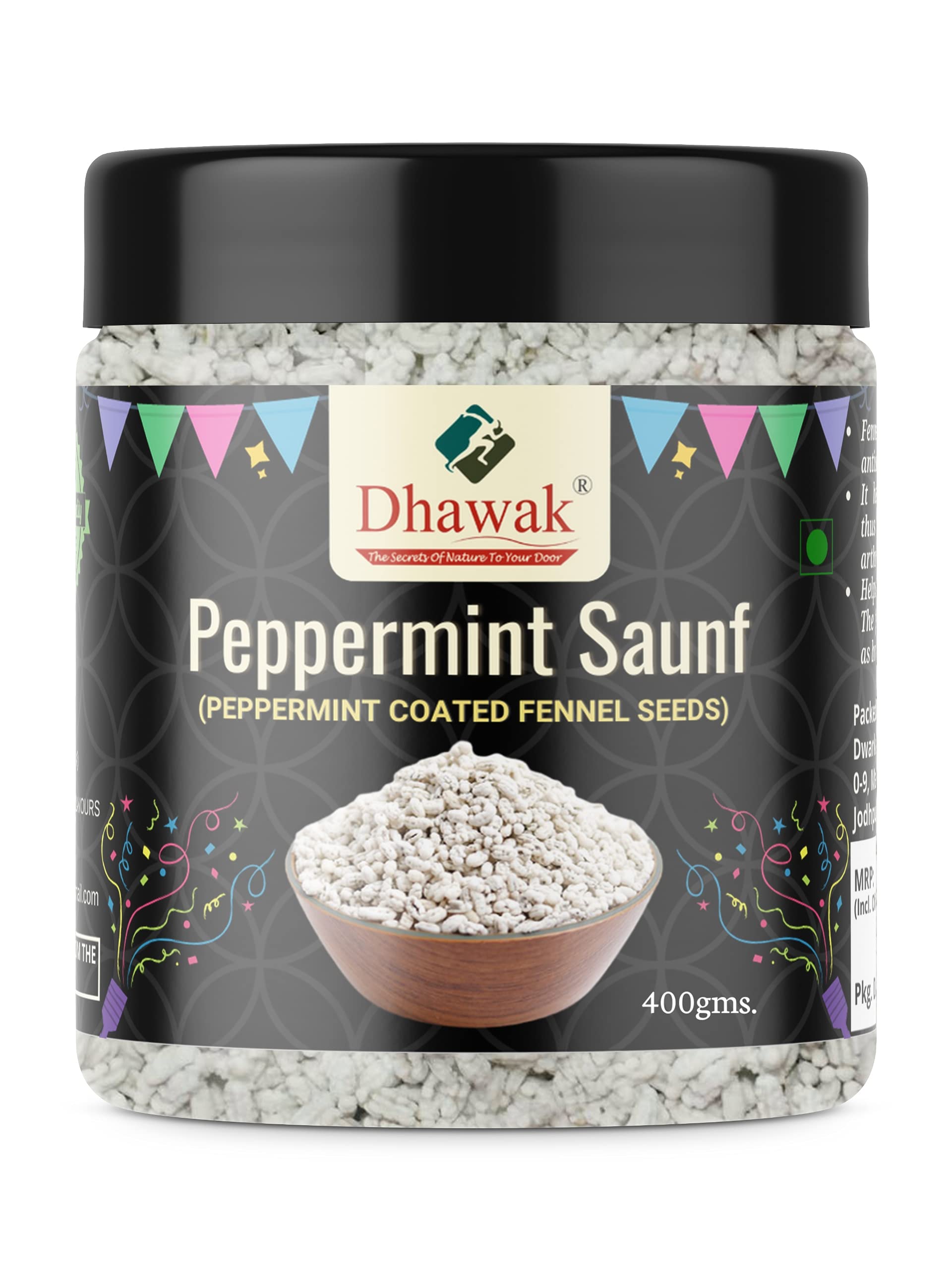 Dhawak Peppermint Coated Fennel Seeds 400 gms | White Saunf Madrasi Sauf (B09H394L15) Amazon Price History, Amazon Price Tracker