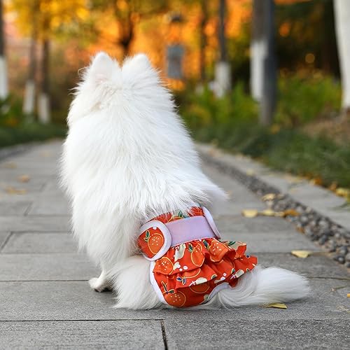 Miniatura 51 de Pañales reutilizables para perras, paquete de 3 pañales lavables altamente absorbentes, pañales flexibles para perritos, a prueba de fugas, pañales