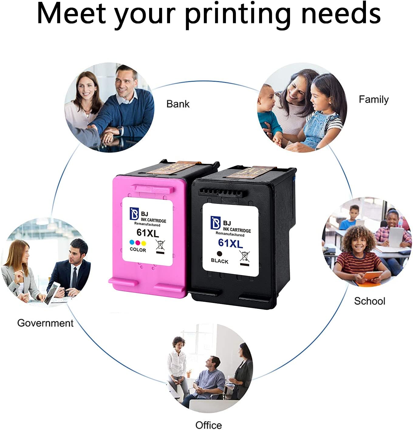 Limited Discount BJ Remanufactured Ink Cartridge Replacement for HP 61XL 61 XL to Use with Envy 4500 5531 5530 Deskjet 1010 3050A 1056 3510 2540 Officejet 4635 4630 4632 Printer (1 Black,1 Color) Get Special Price BJ Remanufactured Ink Cartridge Replacement for HP 61XL 61 XL to Use with Envy 4500 5531 5530 Deskjet 1010 3050A 1056 3510 2540 Officejet 4635 4630 4632 Printer (1 Black,1 Color)
