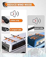 Vista 2 de MELIPRON Tapa de camión de 50 pulgadas y escalera de techo ajustable para kayak, canoa, pipa de madera (carga máxima de 500 libras)