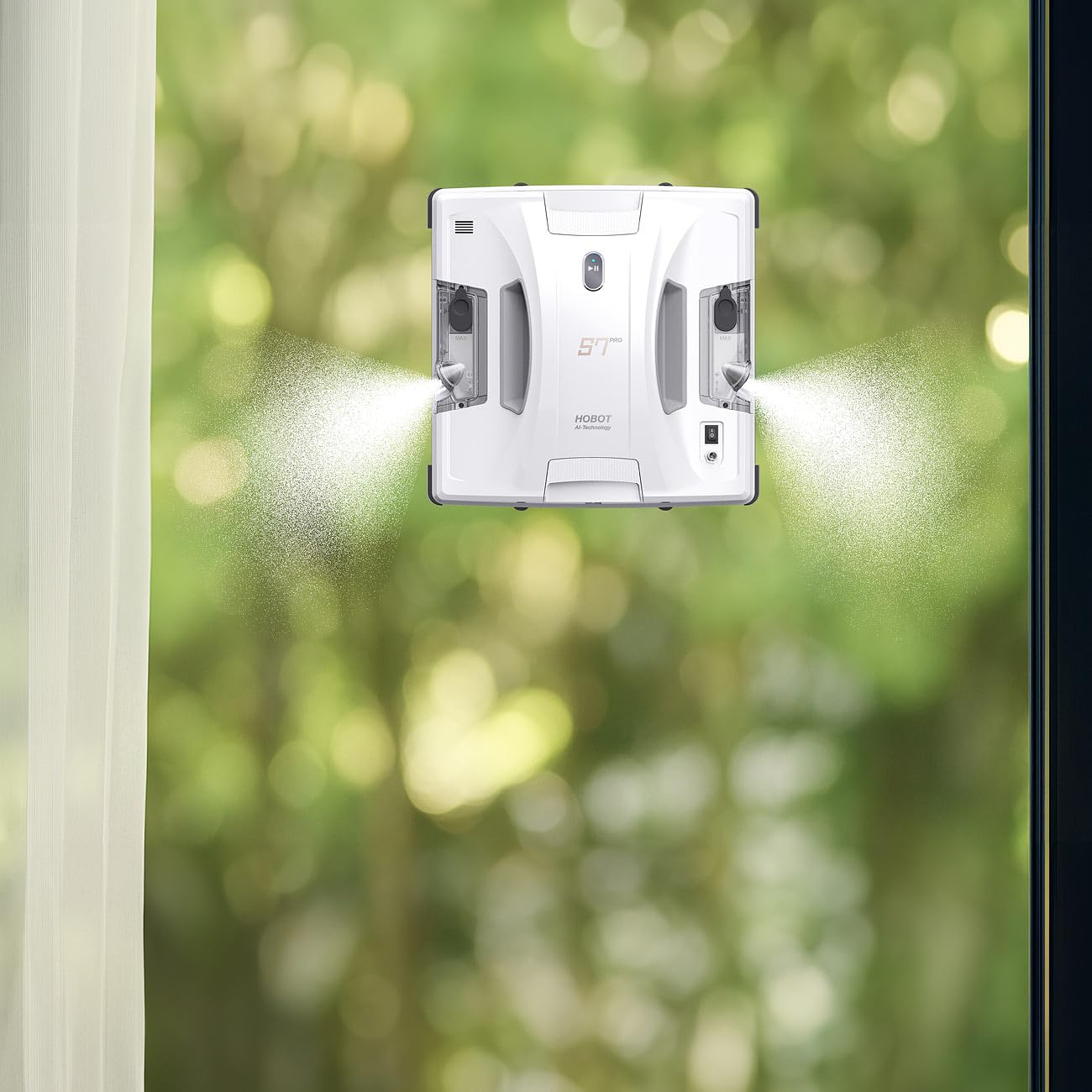 Fensterputzroboter: HOBOT S7 Pro Profi-Fensterputz-Roboter, Dual-Sprüher und -Wischer, App (Fensterputzroboter für Bürogebäude, Elektrische Fensterputzer, Spray)