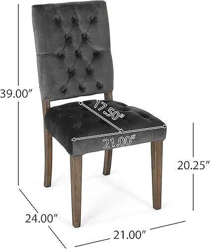 Miniatura 3 de Christopher Knight Home Carolina Velvet - Sillas de comedor, juego de 2 piezas, color carbón