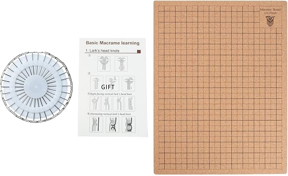 Macrame Project Board Set with 31 Pins for, 28x38cm