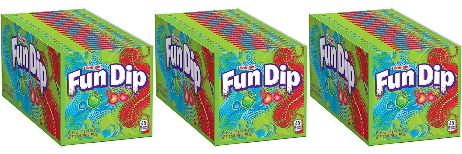Fun Dip Candy Sticks Cherry Yum & RazzApple Magic Dip 3 Caixas