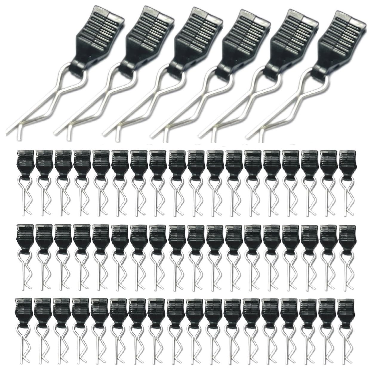 60PCS 1mm RC Body Clips with Pull Tabs for All 1/12 1/14 1/16 1/18 Scale Hyper go,Redcat Traxxas HPI Himoto HSP Exceed RC Car Body Clips,for SCX24 TRX4M H165 RC Car Truck Buggy Parts