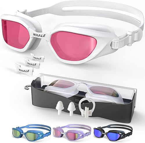 Whale Gafas de natación polarizadas UV400 antivaho adecuadas para adultos y adolescentes
